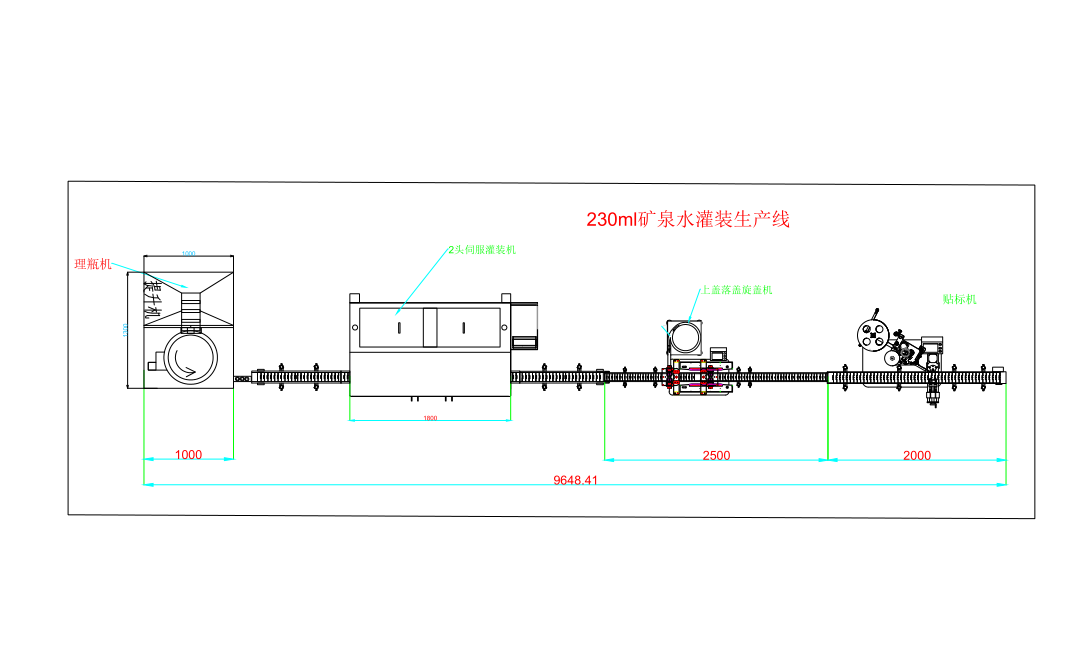 230ml矿泉水灌装生产线CAD平面图