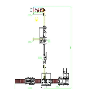 全自动装盒机+开箱机+机器人装箱机+折盖封箱机生产线示意图 CAD平面图