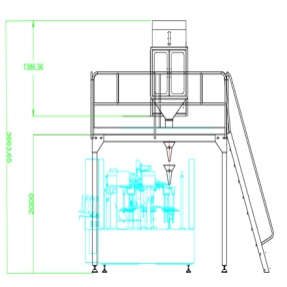 线性秤+平台+给袋式包装机CAD平面图