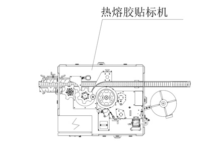 全自动热熔胶贴标机CAD平面图