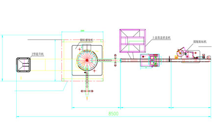 全自动颗粒罐装生产线示意图 CAD平面图