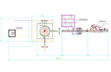 全自动颗粒罐装生产线示意图 CAD平面图