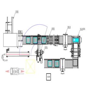 全自动开箱装箱封箱生产线 包装生产线示意图 CAD平面图
