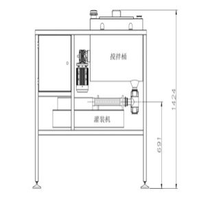 单头带搅拌灌装机示意图 CAD平面图