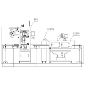 全自动套标机+蒸汽收缩炉示意图 CAD平面图