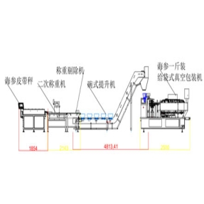 海参大包装称重包装生产线CAD平面图