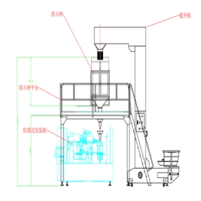 全自动猫砂包装机生产线cad平面图